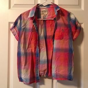 Short Sleeve American Eagle Button Up